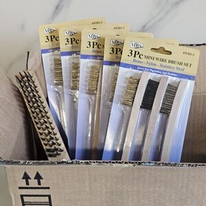 NEW - MBS 3-Piece Mini Wire Brush 6 Piece Set/Lot